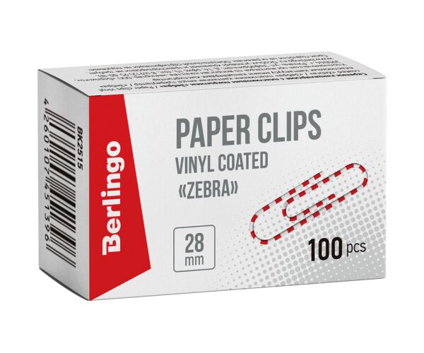 Kancelářské sponky 28 mm Berlingo - zebra