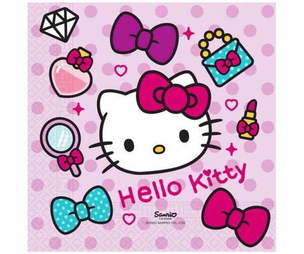 Ubrousky 33 x 33 cm 20 ks Hello Kitty