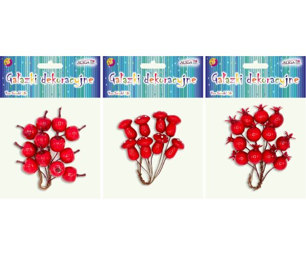 Dekorace na větvičce 10 / 12 ks