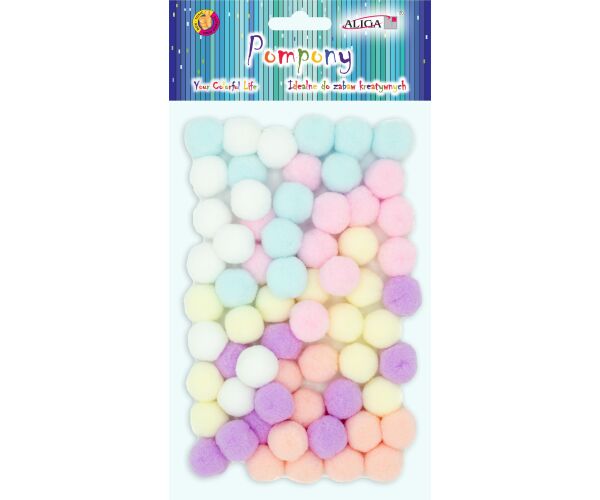 Bambule pastelové 2 cm 60 ks