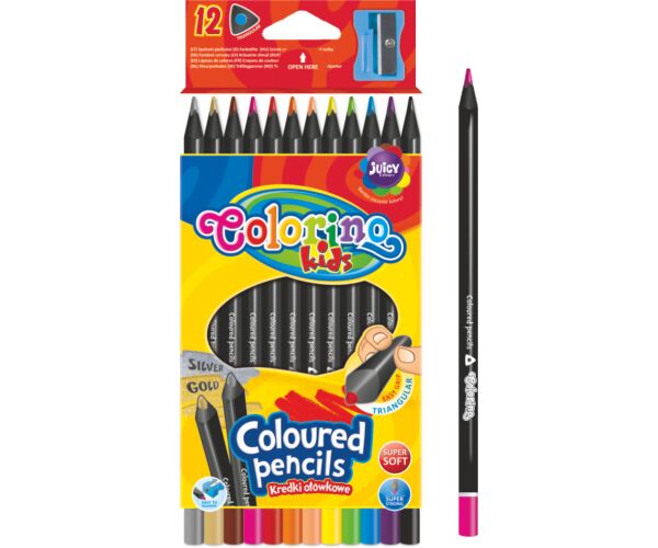 Colorino pastelky 12ks trojhranné černé