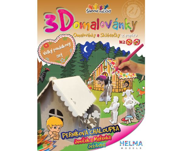 3D omalovánky Perníková chaloupka