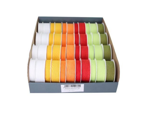 Atlasová stuha na špulce 44 ks světlé