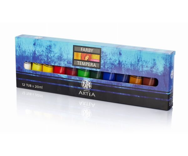 Umělecké temperové barvy Artea 12 barev 20 ml