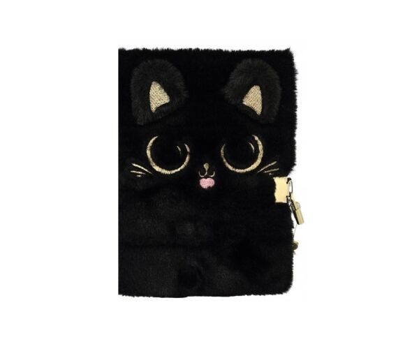 Památník plyšový A5 se zámkem - Kitty Black II