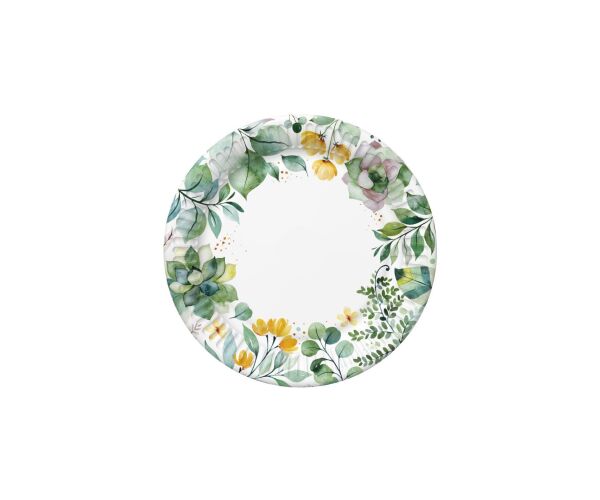 Papírový talíř velký - Floral Frame