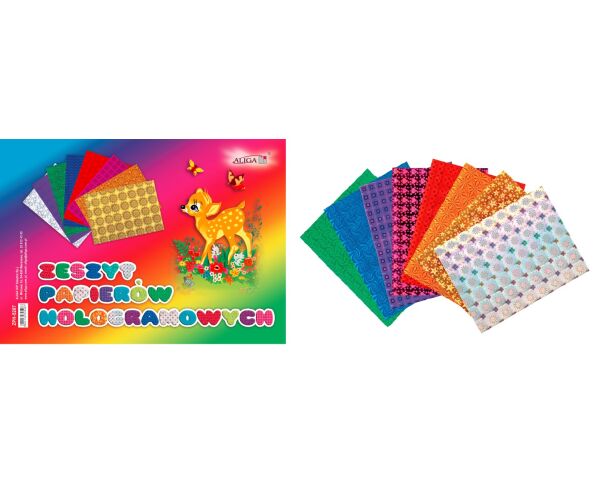 Barevné papíry B4/8 ks hologram 80g