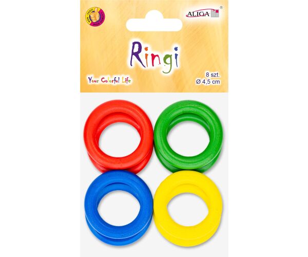 Dřevěné kolečka barevné 4,5 cm 8 ks