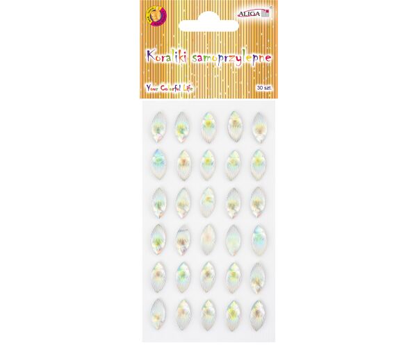 Kamínky samolepící - mušličky na blistru