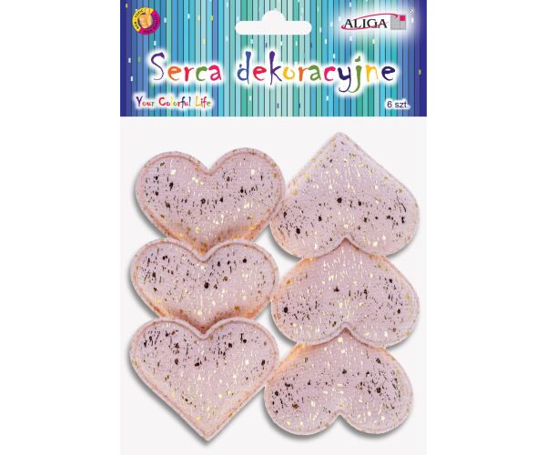 Srdíčka 5 cm 6 ks k dekoraci