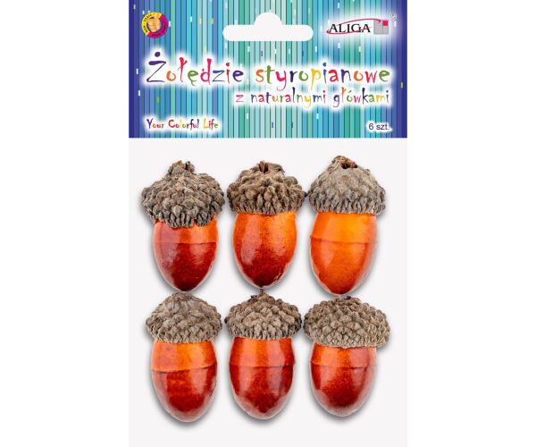 Dekorace na tvoření - žaludy 6 ks