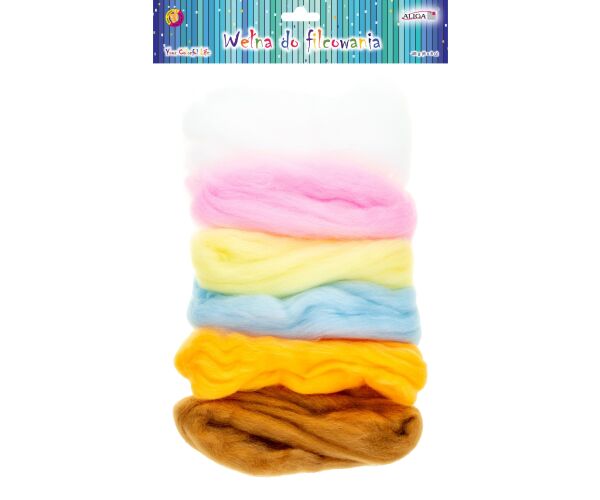 Vlna k plstění 6 barev po 8 g pastelový mix