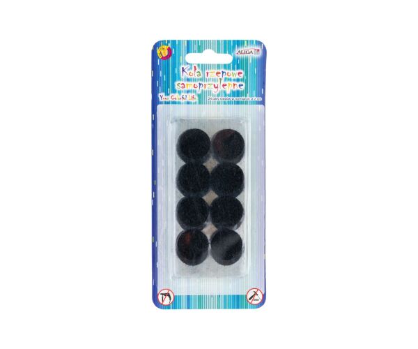 Suché zipy kolečka 2 cm samolepící 24 ks černé