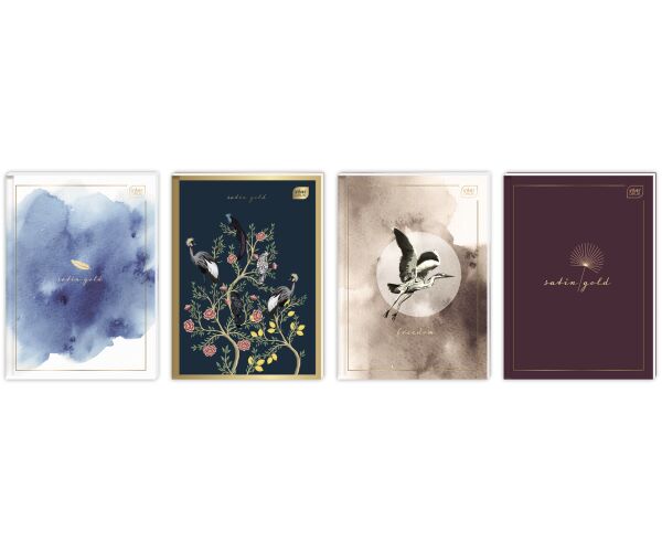 Záznamní kniha A5 70g  96l čtvereček Metallic Satin Gold