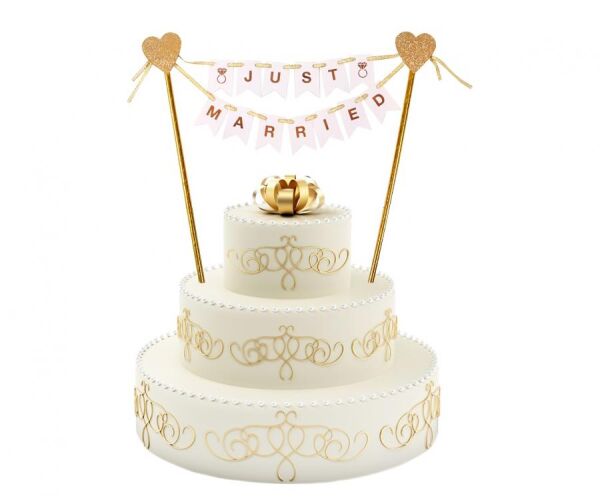 Párty dekorace na svatební dort - Just Married