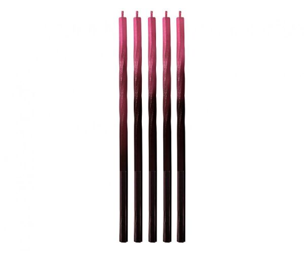 Dortové svíčky 6 ks Spirálky OMBRE červeno-černé