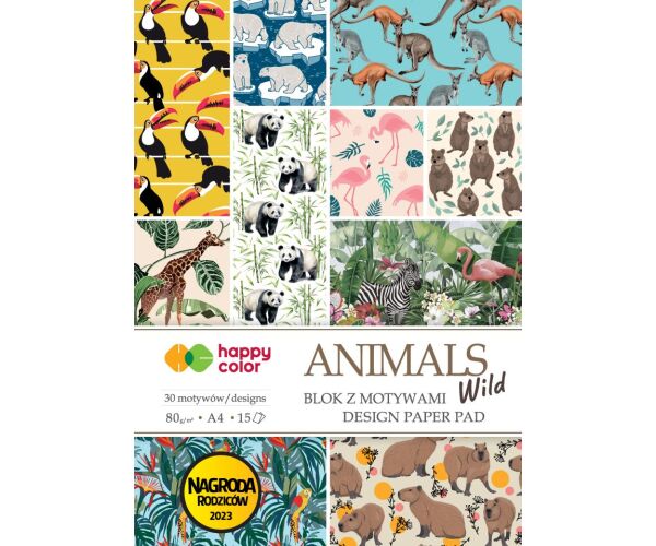 Blok A4 80g/m2 16 archů 32 motivů ANIMALS WILD