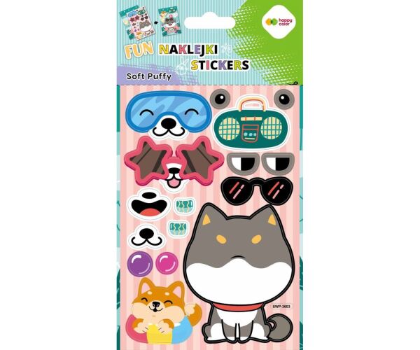 Samolepky 3D SOFT PUFFY FUN 11 x 20,5 cm - Psi