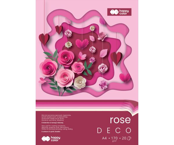 Blok A4 170g/m2 20l 5 barev DECO ROSE