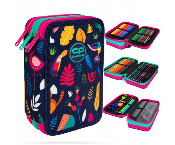 Penál 3 zipy Jumper Lady color - vybavený