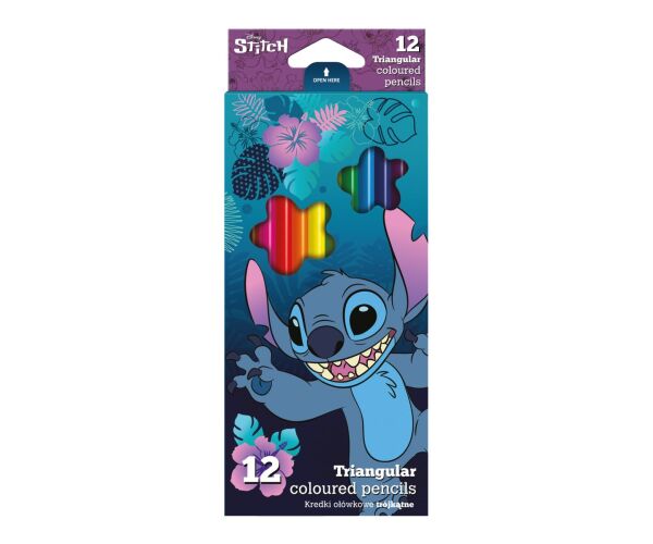 Pastelky trojhranné 12ks Stitch blue