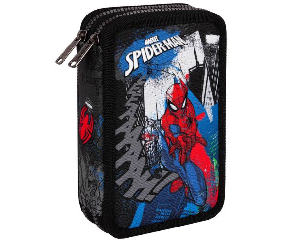 Penál 2 zipy Jumper Spiderman - vybavený