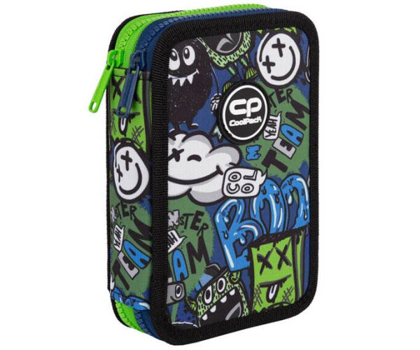Penál 2 zipy Jumper Monster Team - vybavený
