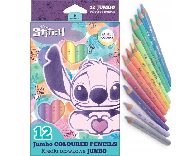Pastelky JUMBO TRIO 12ks Stitch pastel