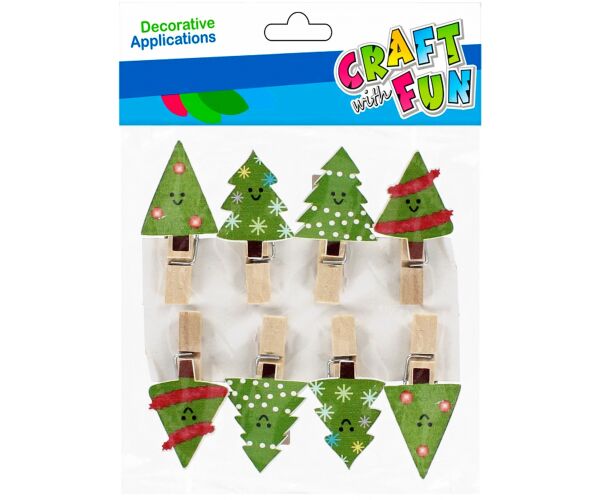 Kolíčky vánoční stromečky 8 ks