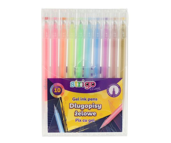Gelové pero Strigo 10 ks - pastelové