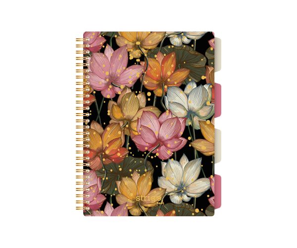 Blok Strigo B5/100l 80g Japonské Květy spirála s rozřaďovačem