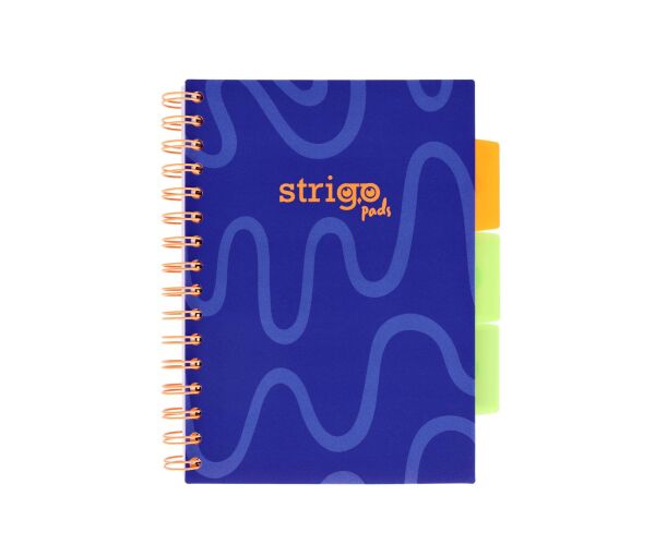 Blok Strigo A5/100l 80g NEON modrý spirála s rozřaďovačem