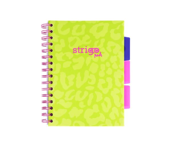 Blok Strigo A5/100l 80g NEON zelený spirála s rozřaďovačem