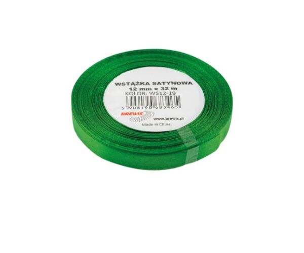 Atlasová stuha 12 mm zelená - 19