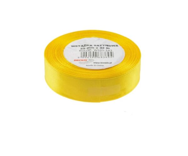 Atlasová stuha 25 mm žlutá - 143