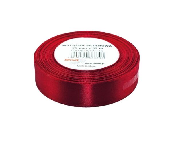 Atlasová stuha 25 mm vínová - 33