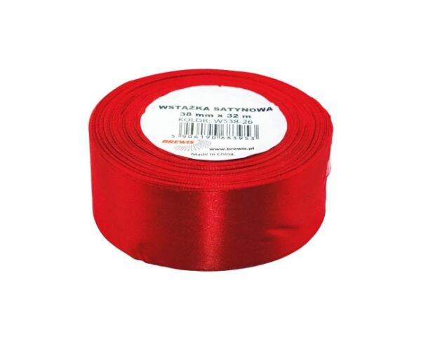Atlasová stuha 38 mm červená - 82