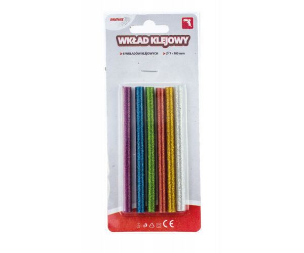 Lepící tyčinka s brokátem mix 7 mm