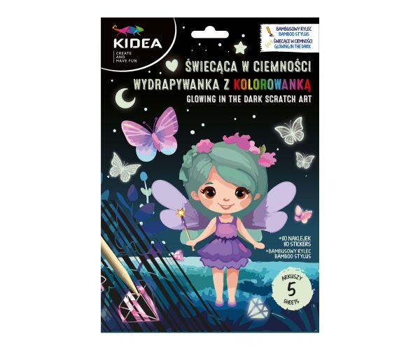 Škrábací obrázek svítící ve tmě + omalovánky