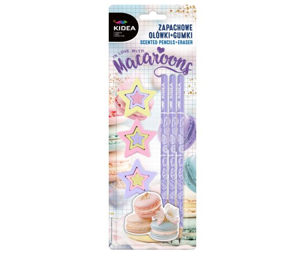 Trojhranné tužky a pryže s vůní 3 ks