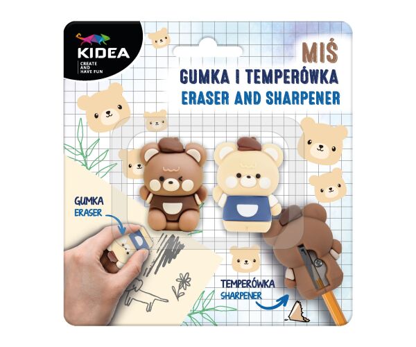 Pryž a ořezávátko na blistru - Medvěd