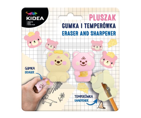 Pryž a ořezávátko na blistru - Plyšák