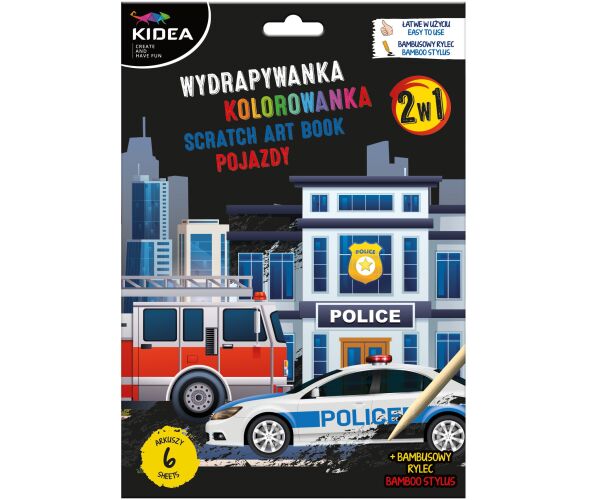 Škrábací obrázek + omalovánky Dopravní prostředky