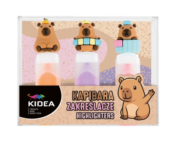 Zvýrazňovače sada 3 barev - Kapybara