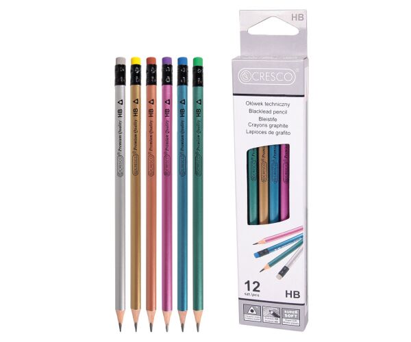 Tužka s gumou CRESCO Metalic TRIO HB