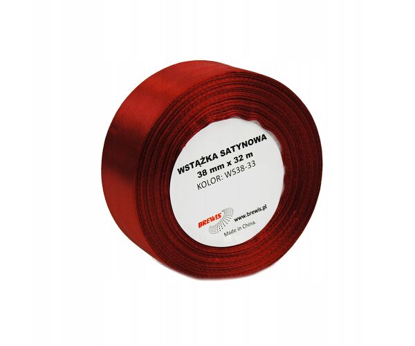 Atlasová stuha 38 mm vínová - 33