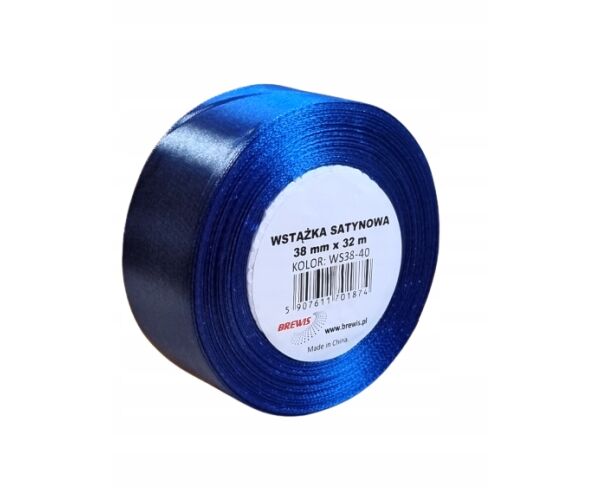 Atlasová stuha 38 mm tmavě modrá - 40