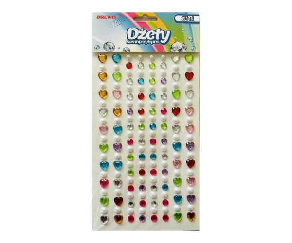 Samolepící kamínky / srdíčka perličky DS89