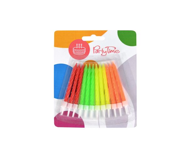 Dortové svíčky Premium Neon 12 ks