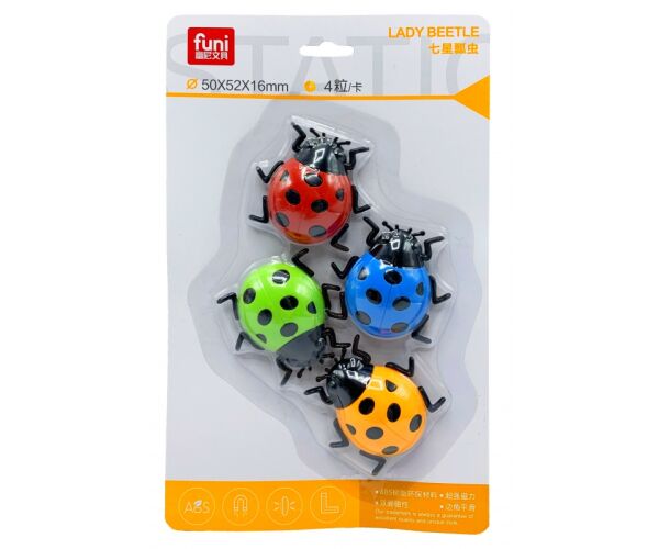 Magnety beruška barevné 4 ks